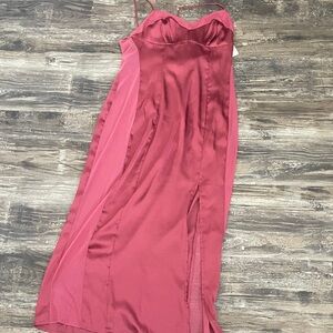 Free People Red/Burgundy Satin Dress